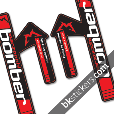 Marzocchi MX Comp Red Decals Black Forks Kit - bkstickers