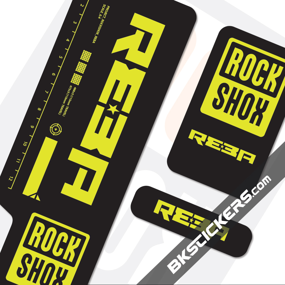 RockShox REBA 2015 2016 Style Stickers Decals 3 Colour Designer Pack 