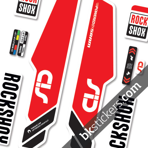 RockShox Sid 2014 Standard stickers kit red