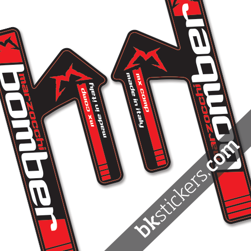 Marzocchi MX Comp Red Decals Black Forks Kit - bkstickers