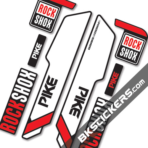 RockShox Pike 2015 Black/White Replica Decals. 