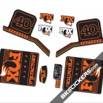 Fox Factory 40 2016 stickers kit Black Forks - orange - Bkstickers.com