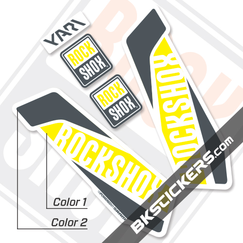 Rockshox Yari 2017 White Fork Decals kit - Bkstickers.com