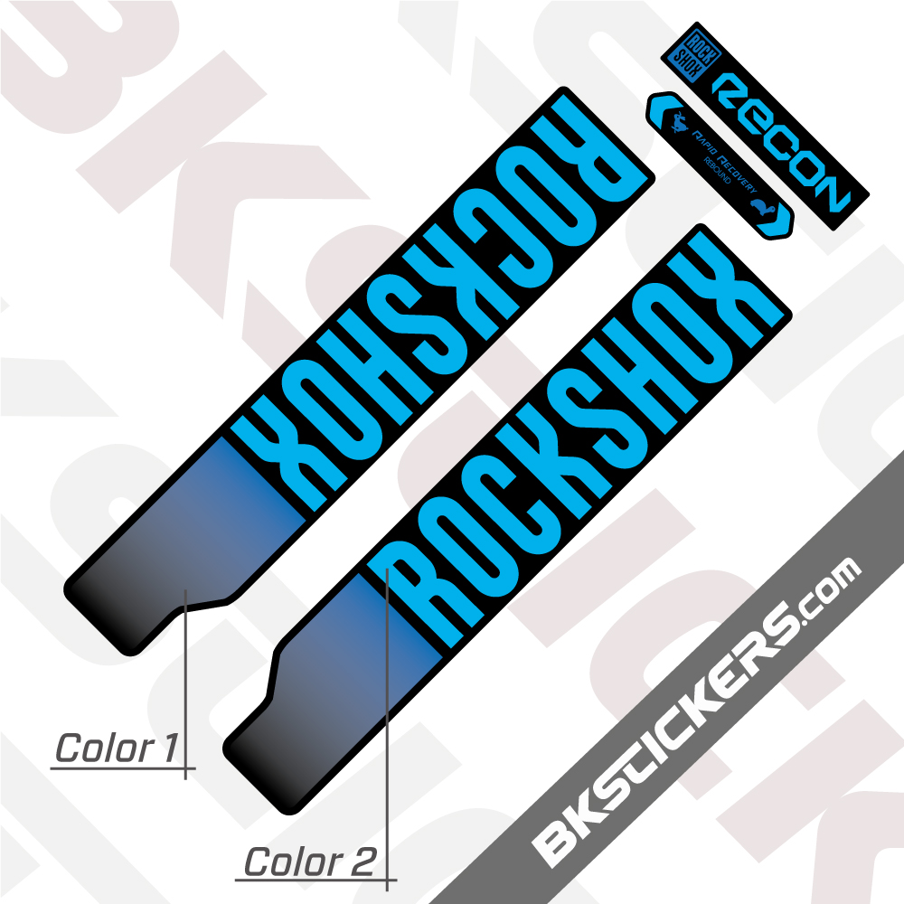 Lenen Zwerver olie Rockshox Recon Silver 2021 Black Fork Decals kit - BkStickers.com