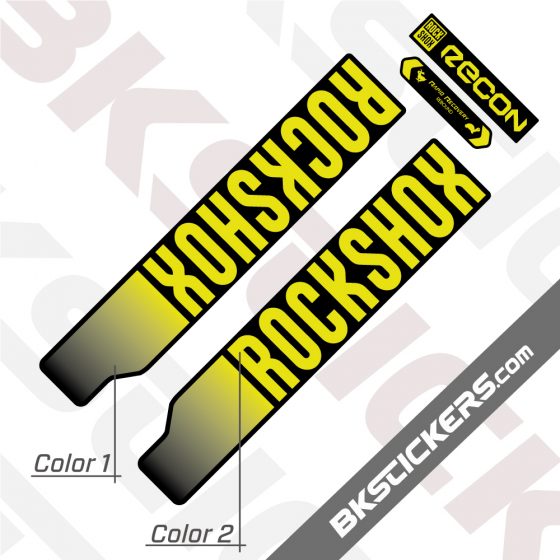Rockshox Recon Silver 2021 Black Fork Decals kit - BkSitckers.com
