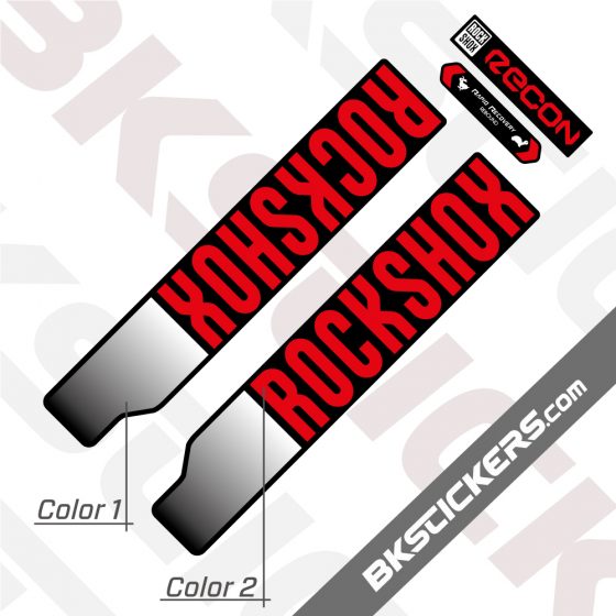 Rockshox Recon Silver 2021 Black Fork Decals kit - BkSitckers.com