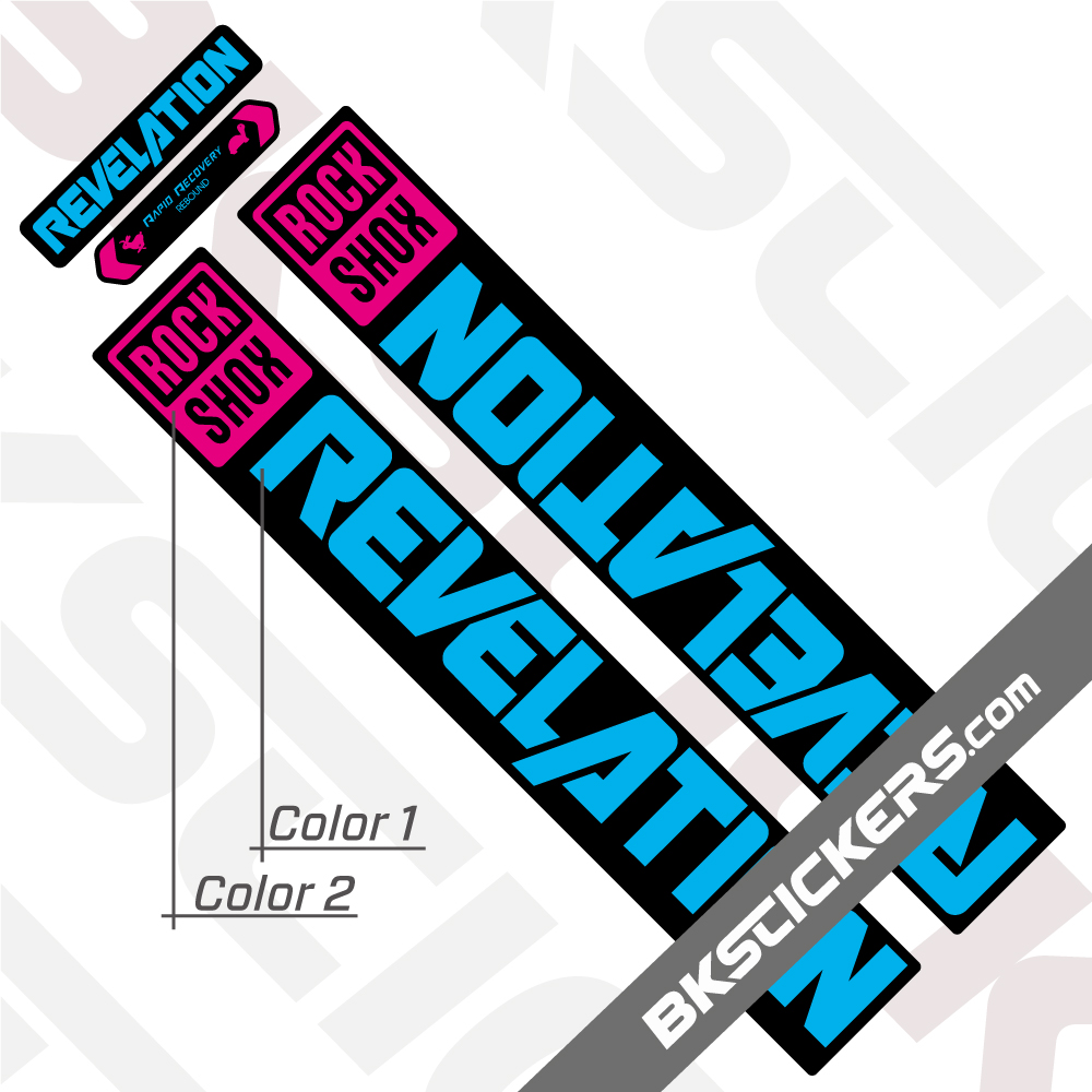 Black DH Enduro RockShox Revelation 2018 Style Sticker Decal Sets 