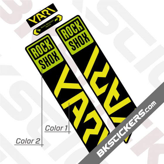 Rockshox Yari 2021 Black Fork Decals kit - Green