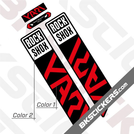 Rockshox Yari 2021 Black Fork Decals kit - Red