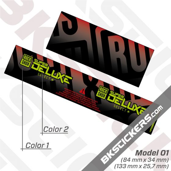Rockshox Super Deluxe Select Plus 2021 Rear ShoxDecals kit 1