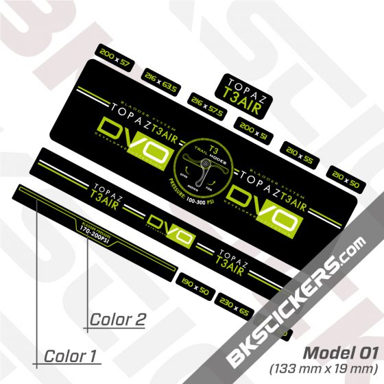 DVO Topaz T3 Air 2016 Rear Shock Decal kit 02