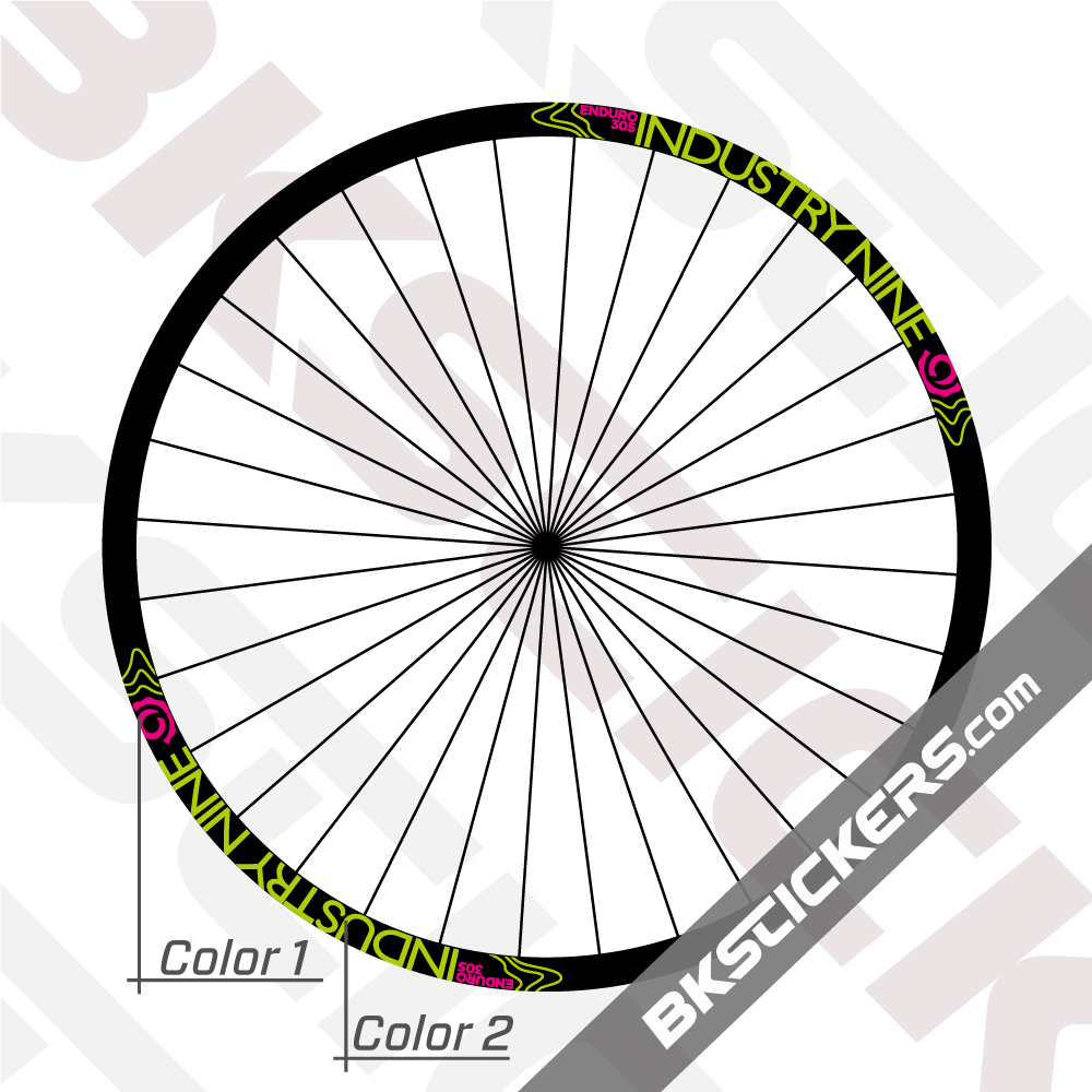 Industry Nine Enduro 305 Black Rims Decals kit Bkstickers