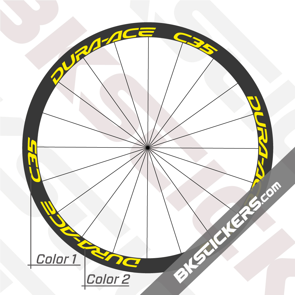 Dura-Ace C40 C60 35mm-50mm Wheel Decal stickers with Color Options 