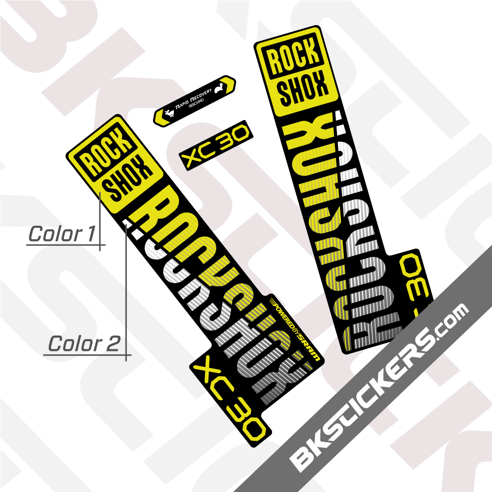 Rockshox XC30 2020 Fork Decals kit - BkStickers.com