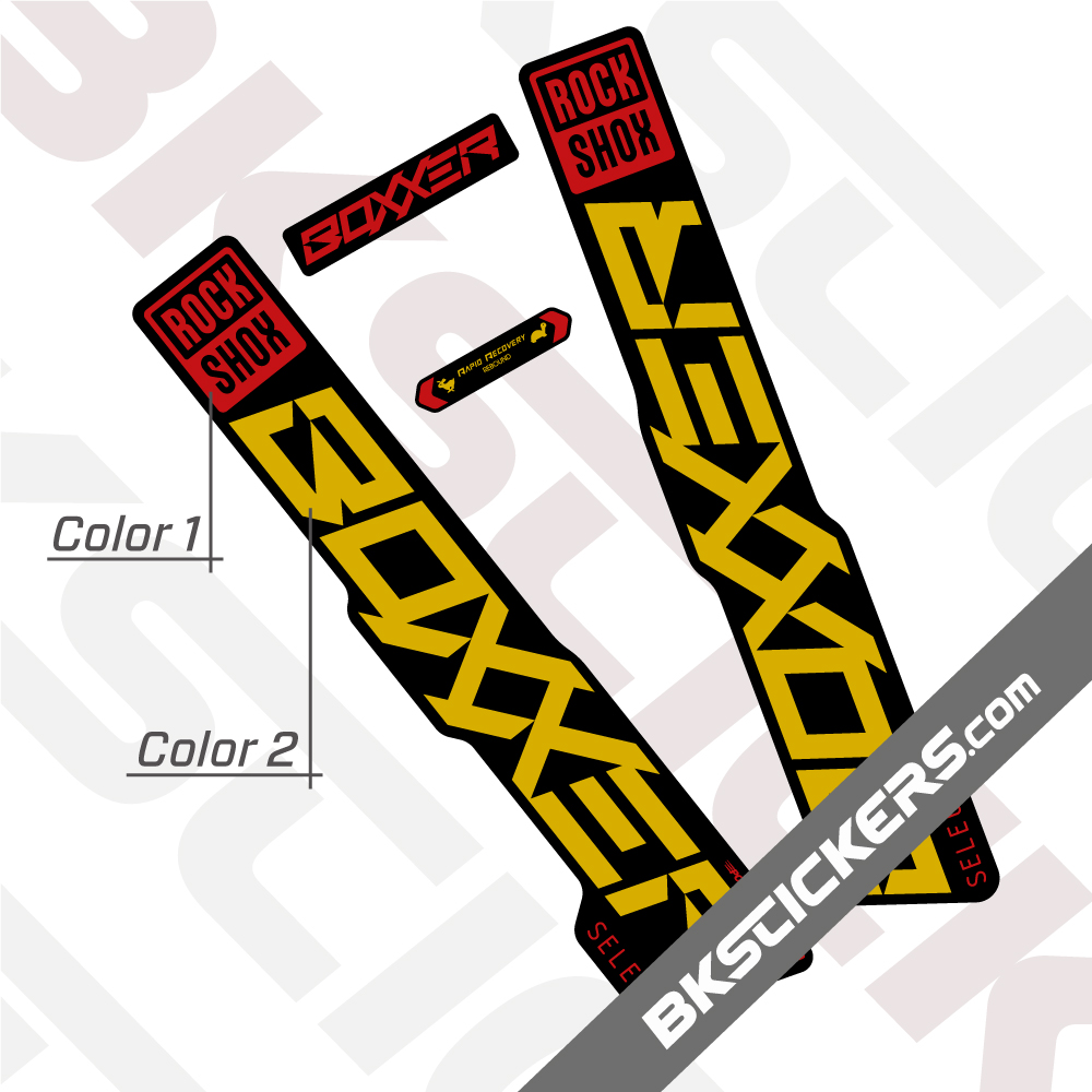 RockShox BOXXER Fourche Ultimate Stickers Decals Graphics MOUNTAIN BIKE rouge blanc 